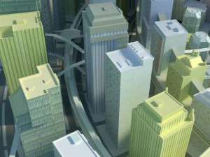 futurystyczne miasto Model 3D
