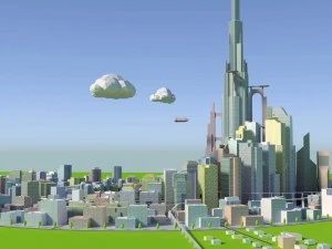 futurystyczne miasto Model 3D