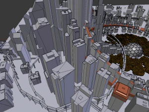 futurystyczne miasto Model 3D