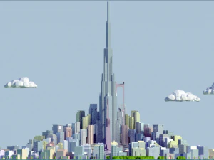 futurystyczne miasto Model 3D