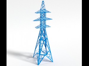 mast of power lines 3D Model