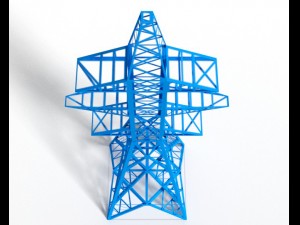 mast of power lines 3D Model