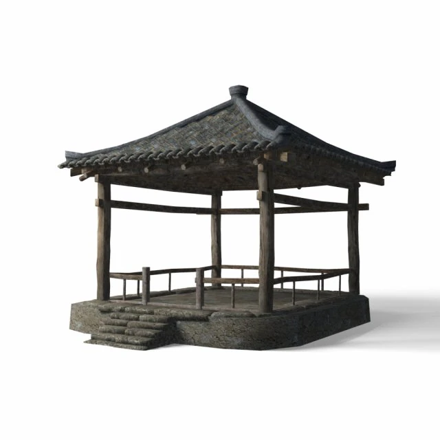 exquisite ancient pavilion architecture 3D Model .c4d .max .obj .3ds .fbx .stl .blend