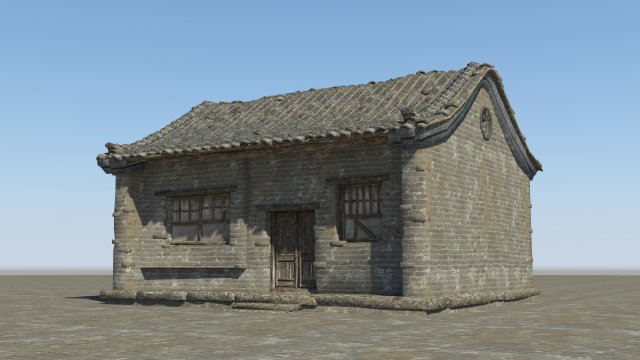 ancient building brick and stone residence Modelo 3D .c4d .max .obj .3ds .fbx .stl .blend 