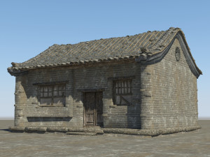ancient building brick and stone residence 3D Model
