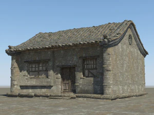 ancient building brick and stone residence 3D Model