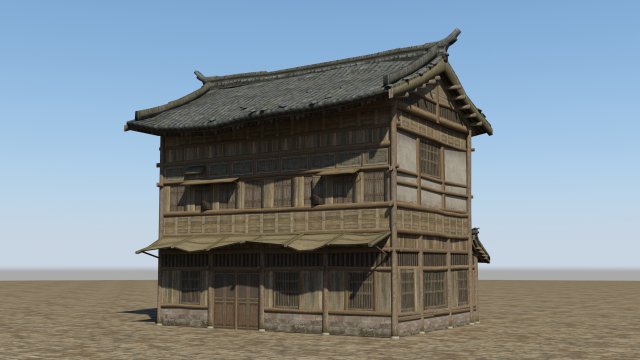 ancient architectural residential buildings Modelo 3D .c4d .max .obj .3ds .fbx .stl .blend 