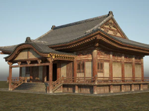 pal&aacute;cio budista de arquitetura antiga Modelo 3D