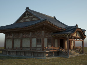buddhist palace of ancient architecture 3D Model