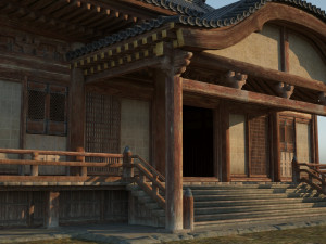 buddhist palace of ancient architecture 3D Model