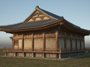 buddhist palace of ancient architecture 3D Model