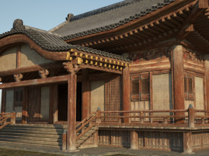 buddhist palace of ancient architecture 3D Model