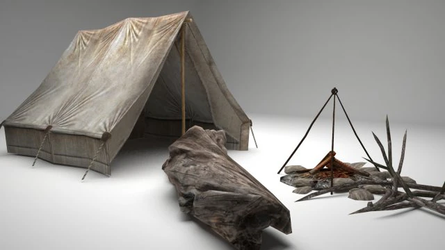 field camp tent 3D Model .c4d .max .obj .3ds .fbx .stl .blend 