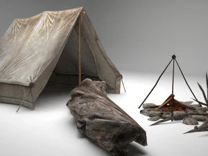 field camp tent 3D Model