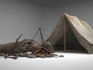 field camp tent 3D Модель