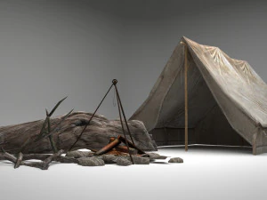 field camp tent 3D Model