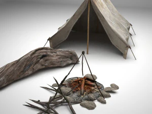 field camp tent 3D Model
