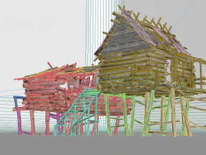 a dilapidated hunters cabin 3D Model