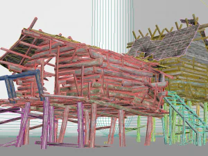 a dilapidated hunters cabin 3D Model