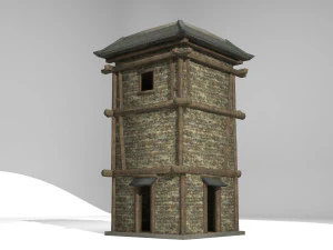 defensive sentinel of ancient architecture 3D Model