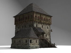 ancient architectural castle hotel 3D Модель