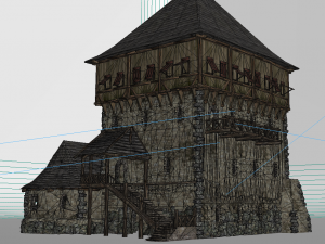 ancient architectural castle hotel 3D Модель