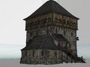 ancient architectural castle hotel 3D Модель