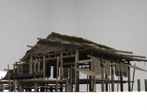 oud gebouw gaojiaolou visserswoning 3D Model