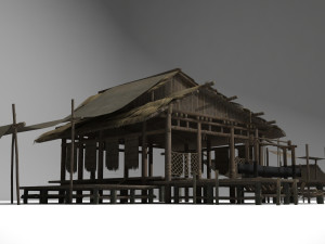 ancient building gaojiaolou fishermens dwelling 3D 模型