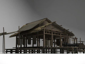 ancient building gaojiaolou fishermens dwelling 3D Model