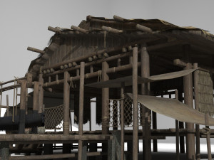 ancient building gaojiaolou fishermens dwelling 3D 模型