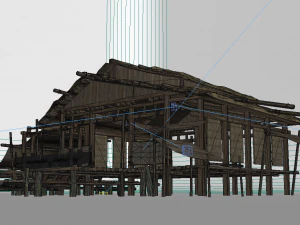 ancient building gaojiaolou fishermens dwelling 3D Model