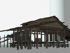 ancient building gaojiaolou fishermens dwelling 3D 模型