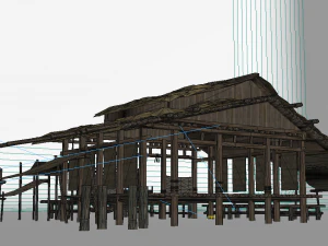 ancient building gaojiaolou fishermens dwelling 3D Model
