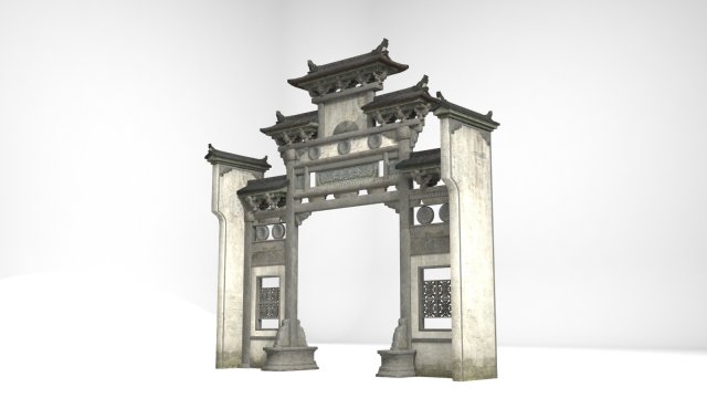 ancient architecture archway gate building Modello 3D .c4d .max .obj .3ds .fbx .stl .blend 