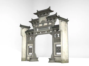 प्राचीन वास्तुकला तोरणद्वार भवन 3D मॉडल