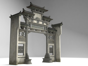 ancient architecture archway gate building Modello 3D
