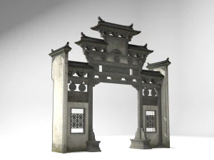 ancient architecture archway gate building 3D Model