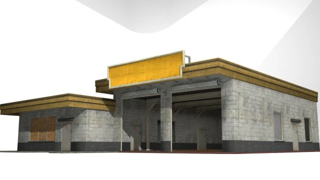 automobile repair shop building 3D Model .c4d .max .obj .3ds .fbx .stl .blend