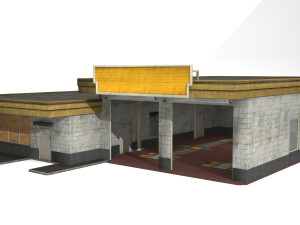 automobile repair shop building Modèle 3D