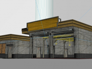 automobile repair shop building Modèle 3D