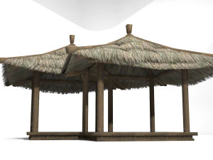 ancient architectural conjoined pavilion 3D Model