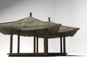 ancient architectural conjoined pavilion 3D Model