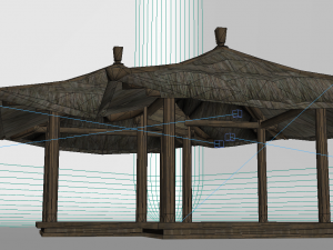 ancient architectural conjoined pavilion 3Dモデル