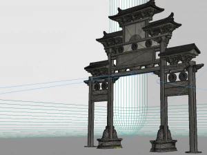 ancient architecture archway door 3D Model
