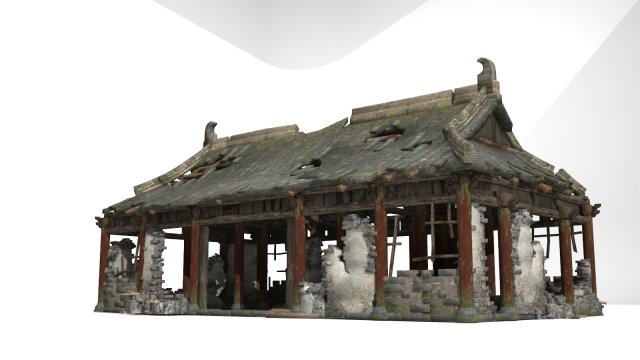 palaces with dilapidated ancient buildings 3D Model .c4d .max .obj .3ds .fbx .stl .blend 