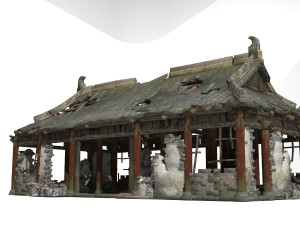 palaces with dilapidated ancient buildings 3D Model