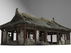 pal&aacute;cios com edif&iacute;cios antigos dilapidados Modelo 3D