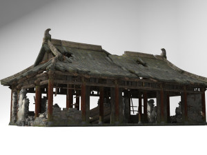palaces with dilapidated ancient buildings 3D Model