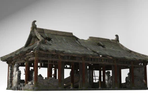 pal&aacute;cios com edif&iacute;cios antigos dilapidados Modelo 3D